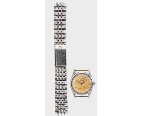 Omega - A steel 'Seamaster' wristwatch, circa 1956, model 2802-6SC, serial number 15521863, circular cream-coloured dial with