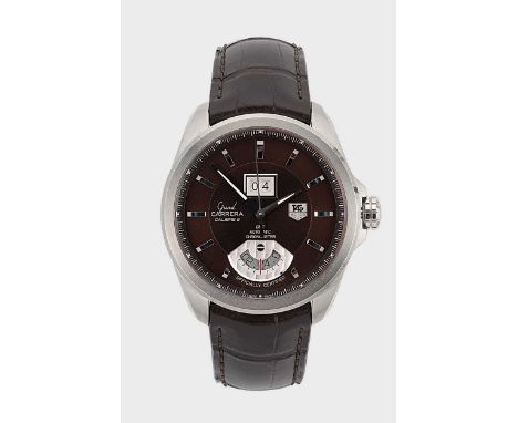 Tag Heuer - A steel 'Grand Carerra GMT Grande Date' wristwatch, circa 2010, model number WAV5113, serial number 1688297, circ