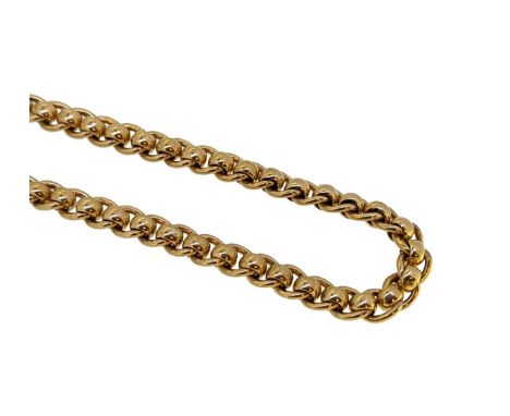 A 9ct gold roller ball chain, plain polished links, length 45cm, width 8.2mm, trigger clasp, hallmarked Birmingham, 9ct gold,