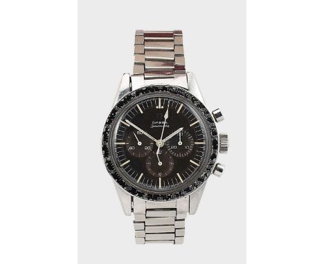 Omega - A steel 'Speedmaster Pre Moon' wristwatch, circa 1967, model 105.003-65, 'Ed White', black dial with luminous baton m