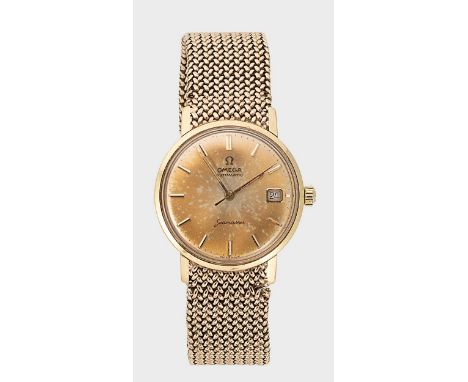 Omega - A Swiss 18ct gold 'Seamaster' wristwatch with a later 9ct gold bracelet, circa 1962, model 14765 SC-61, serial number