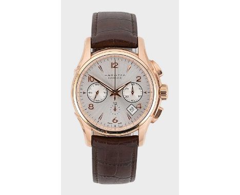 Hamilton - A rose gold plated 'Jazzmaster' chronograph wristwatch, circa 2009, model number H326460, serial number 6210058, c