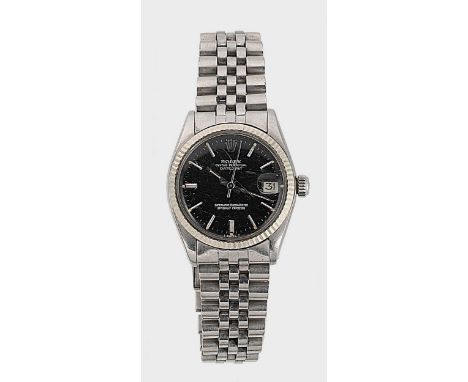 Rolex - A steel 'Oyster Perpetual Datejust 31' wristwatch, circa 1978, model 6827, serial number 5201237, signed circular bla