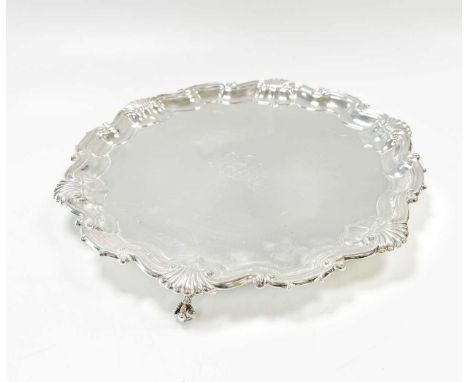 A Victorian silver salver, mark of Martin, Hall &amp; Company, (Richard Martin &amp; Ebenezer Hall), ‘Chippendale’ style with