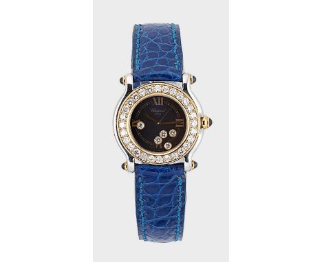 Chopard - A steel and gold coloured diamond set  'Happy Sport' wristwatch,  circa 1995, model number 27/8246-23/11, serial nu