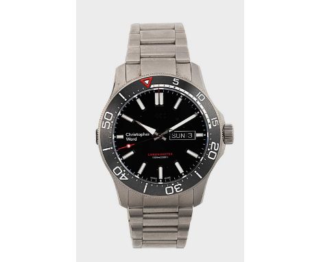 Christopher Ward - A titanium 'C60 Elite 1000' wristwatch,  circa 2020, serial number AAM-995, circular black dial with white