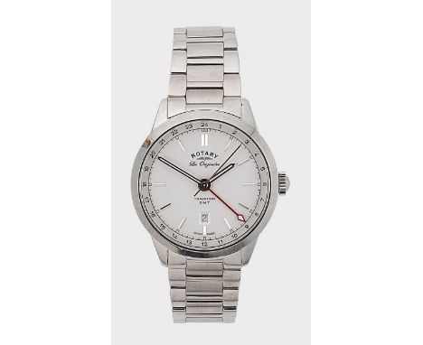 Rotary - A steel 'Les Originales Tradition GMT' wristwatch, vintage unknown, model GB90181/02, serial number 15622, circular 