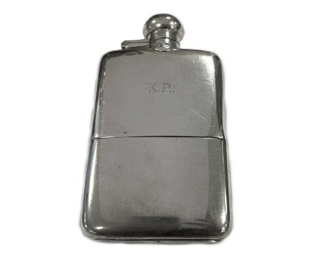 An early 20th century silver hip flask, mark of William Hutton &amp; Sons Ltd., Sheffield 1930, of rectangular form, with cap