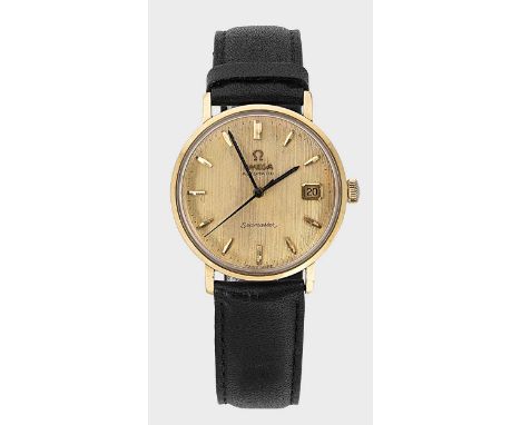 Omega - A gold plated 'Seamaster' wristwatch, circa 1961, model 14770 SC-61, serial number 18857968, circular textured champa