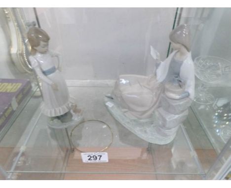 2 Lladro figures (girl with hoop a/f)