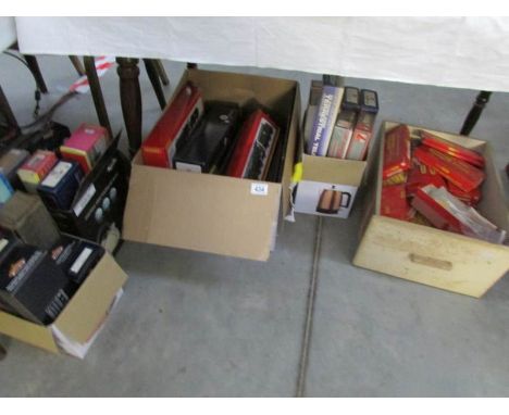 A large quantity of empty Hornby and Bachmann boxes together with a box of Hornby boxed track