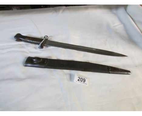 A British pattern 1888 Mk1 Lee-Metford bayonet with scabbard