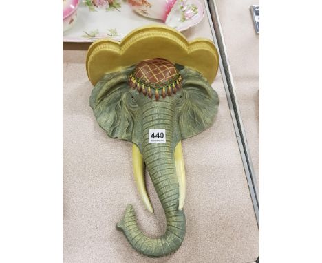 VINTAGE POTTERY ELEPHANT WALL BRACKET