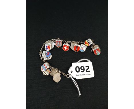 SILVER &amp; ENAMEL CHARM BRACELET