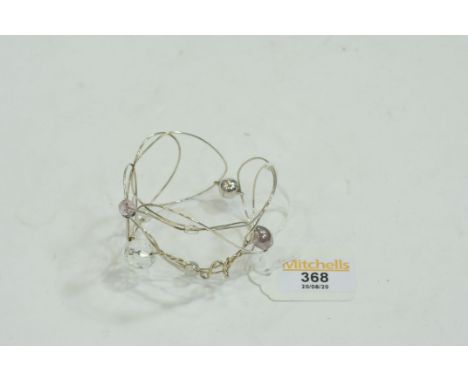 White metal wire bangle 