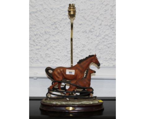 Fuliana Collection resin horse and foal table lamp