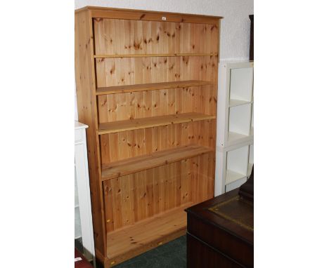 Large pine open shelf unit with adjustable shelf positioning (width 127 cm) 