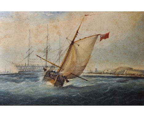 Circle of William Adolphus Knell (1805-1875) British. A Seascape with Shipping, Watercolour, Unframed, 8.75" x 13", and a com