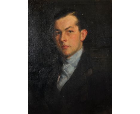 Circle of John St. Helier Lander (1869-1944) British. Portrait of 'Kenneth George Stacy Hatfield' (1883-1967) "Aged 21 Years"