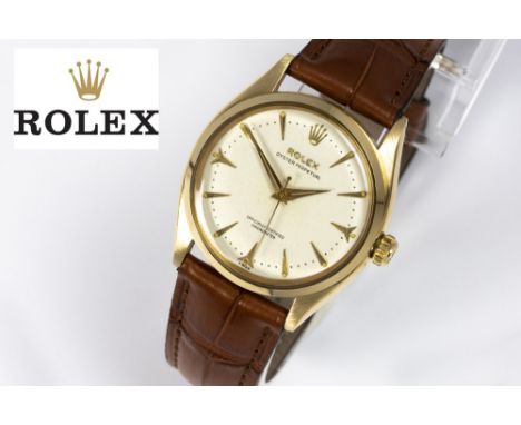 rare Rolex marked automatic "Oyster Perpetual - 6564 - 34 mm (serial number 109xxx) wristwatch in yellow gold (18 carat) - to