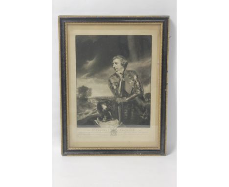 A FRAMED AND GLAZED PORTRAIT ENGRAVING OF SIR JEFFERY AMHERST