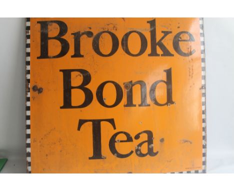 ENAMEL SIGN - BROOKE BOND TEA  Condition Report:Chipped and rusted edges, various chips, hole through "N". Several extra edge