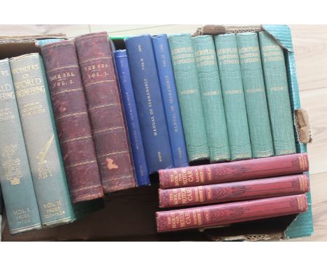 A BOX OF TRANSPORT RELATED BOOKS to include Rankin Kennedy - 'Book of the Motor Car' 3 vols., 'The Sea' 2 vols., 'Wonders of 