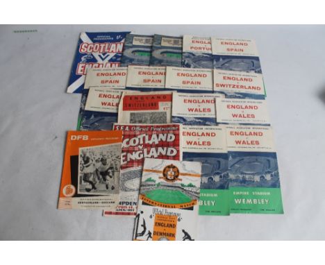 A COLLECTION OF VARIOUS INTERNATIONAL MATCH FOOTBALL PROGRAMMES to include England v Wales, Wembley 23/11/60 - 21/11/62 (5), 