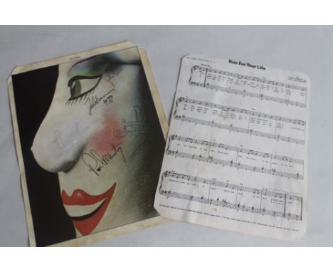 A 'SEXY SADIE' MUSIC SHEET BEARING SIGNATURES FOR JOHN LENNON AND PAUL McCARTNEY, together with 'Sexy Sadie' Print bearing si