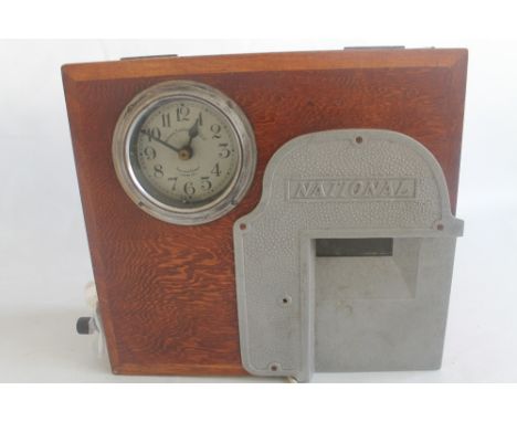 A VINTAGE NATIONAL TIME RECORD COMPANY LIMITED CLOCKING IN CLOCK