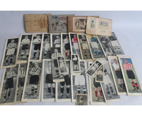 A COLLECTION OF 38 TOPICAL TIMES FOOTBALL CARDS, various sizes, full length, together with three cigarette card albums (full 