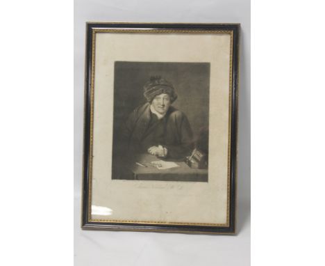 A FRAMED AND GLAZED 18TH CENTURY PORTRAIT ENGRAVING OF THOMAS KIRKLAND
