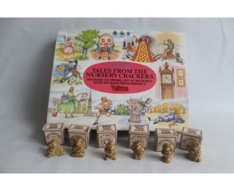 SIX BOXED WADE "BEAR AMBITIONS" CERAMIC FIGURES, together with a box of Tom Smith Wade tales from the nursery rhymes crackers