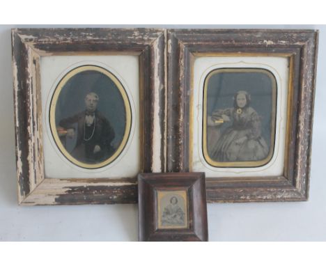 THREE FRAMED 19TH CENTURY VICTORIAN PORTRAIT PHOTOGRAPHS, two of ladies and one of a gentleman  (3)