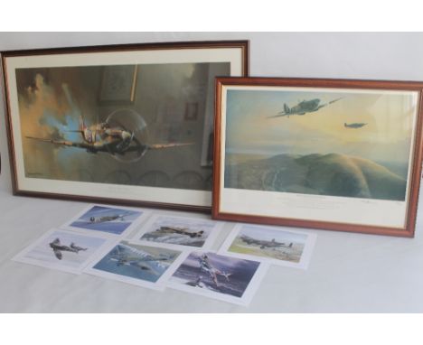 A FRAMED AND GLAZED PRINT "SPITFIRE" BY BARRIE A.F. CLARK, A FRAMED AND GLAZED LIMITED EDITION PRINT,"R6644" THE INVISIBLE TH