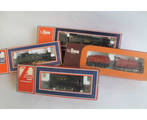 FOUR BOXED LIMA 'OO' GAUGE LOCOMOTIVES to include 4-6-0 "King George V" 6000 with tender GWR green, 2-6-2 Prairie Tank 4589 G