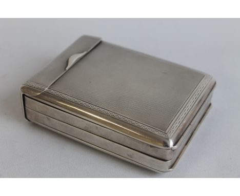 UNUSUAL ART DECO CONTINENTAL 925 SILVER THREE FOLD CIGARETTE CASE, London import hallmarks for 1928 with maker's mark C & C, 