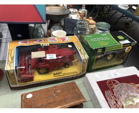 TWO BOXED SCALE MODELS - ERTL JOHN DEERE AND FURTHER MF MODEL 