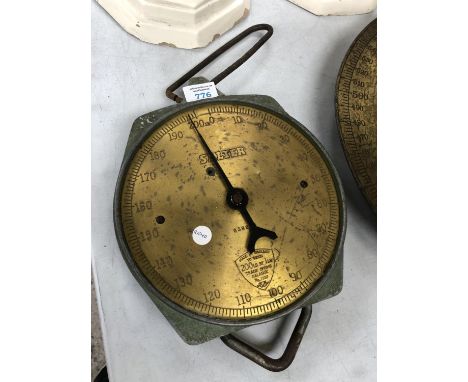 A VINTAGE METAL SALTER SCALE 