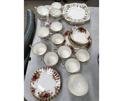 A COLLECTION OF ROYAL ALBERT 'OLD COUNTRY ROSE' PART TEA SERVICE, SOME A/F 