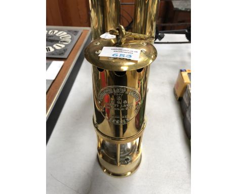 A VINTAGE BRASS ECCLES MINERS LAMP 
