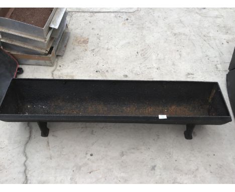 A VINTAGE CAST IRON TROUGH/PLANTER 122CM X 28CM 