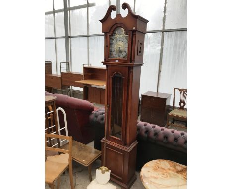 A TEMPUS FUGIT MAHOGANY LONG CASE CLOCK 