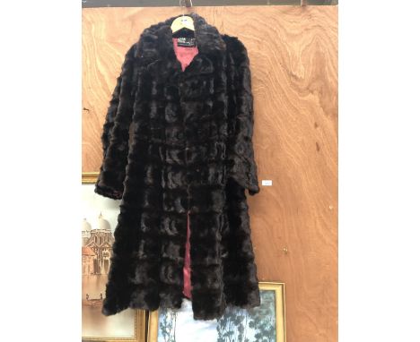 A 'SAGA MINK' LONG LADIES FUR JACKET 