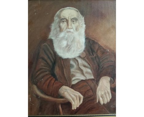 English school, oil painting portrait on board, 20thC, slip attached verso attributing it as "original oil copy, not a print"