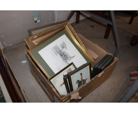 A collection of miscellaneous prints including come military