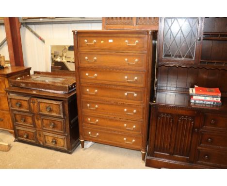 A mahogany chest of seven drawers 
