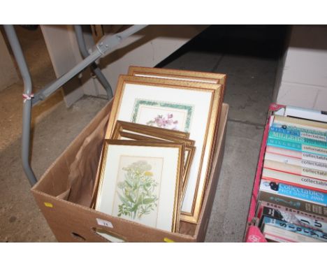 A collection of miscellaneous framed and glazed botanical prints 