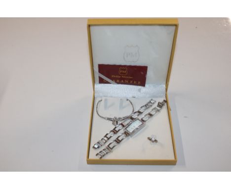 A Philip Mercier jewellery set comprising of ring, necklace, bracelet and wrist watch
