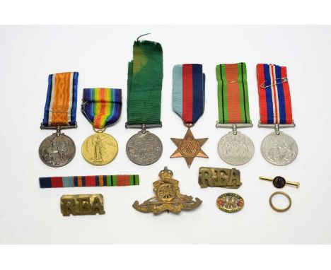 A pair of First World War General Service Medals awarded to 143618 Cpl R.B. Chris, Royal Engineers; a long service in the vol